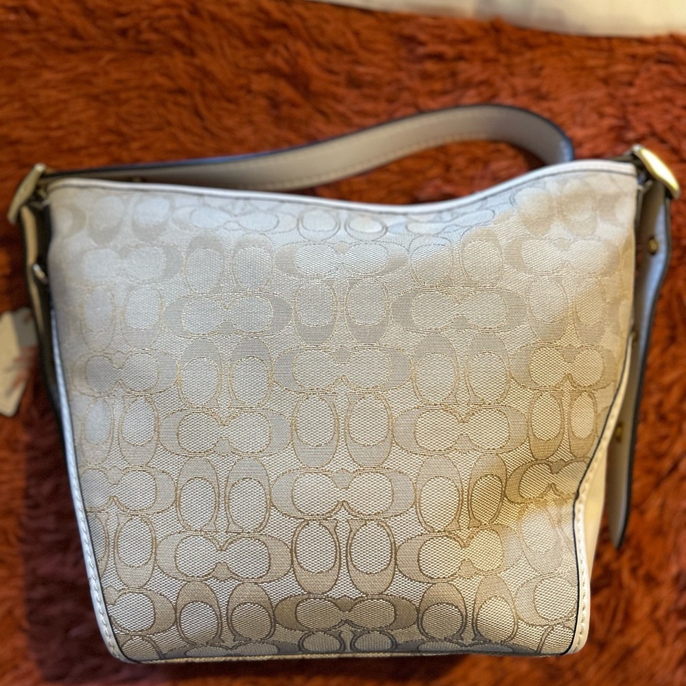 Coach Cream Crossbody Bag with Signature Monogram